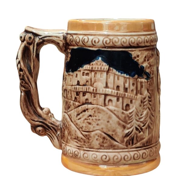 Vintage Luxembourg German-Style Beer Stein Ceramic Souvenir Mug Ornate Handle - Picture 2 of 7